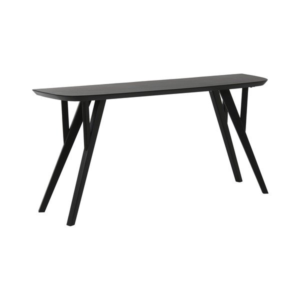 Matne čierny konzolový stolík z masívu akácie 44x160 cm Quenza – Light & Living