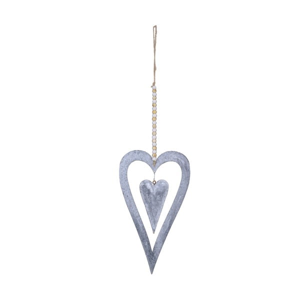 Biela závesná kovová dekorácia v tvare srdca Ego Dekor Cupid