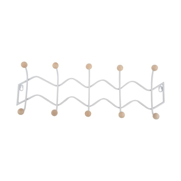 Biely kovový nástenný vešiak 61 cm Zig Zag – PT LIVING