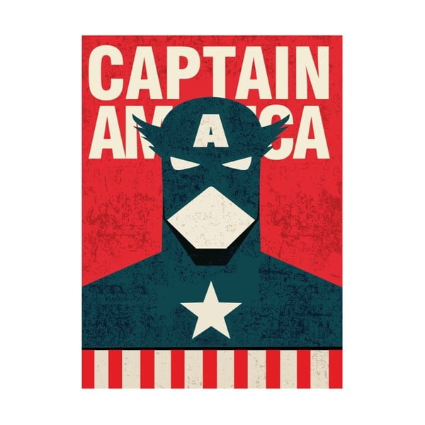 Plagát Blue-Shaker Super Heroes Captain America, 30 x 40 cm