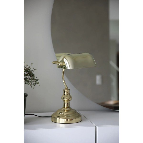 Stolová lampa v mosadznej farbe so skleneným tienidlom (výška 42 cm) Bankers – Markslöjd-image-1