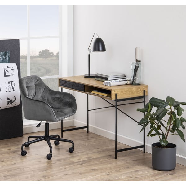 Sivá kancelárska stolička so zamatovým povrchom Actona Brooke-image-1