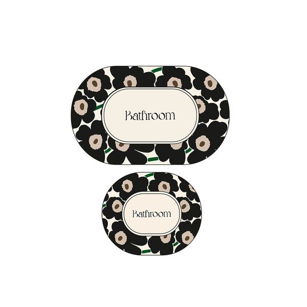 Čierne/béžové kúpeľňové predložky v súprave 2 ks 60x100 cm Oweld – Foutastic