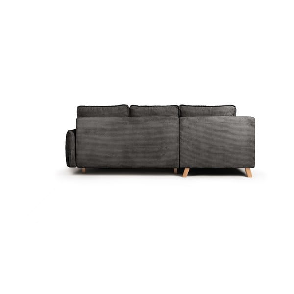 Sivá menčestrová rozkladacia rohová pohovka (ľavý roh) Tori – Bonami Selection-image-4