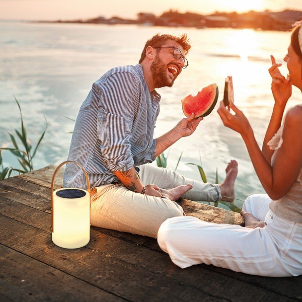 Bielo-hnedá LED stolová lampa (výška 34 cm) Bari – Fischer &amp; Honsel-image-1