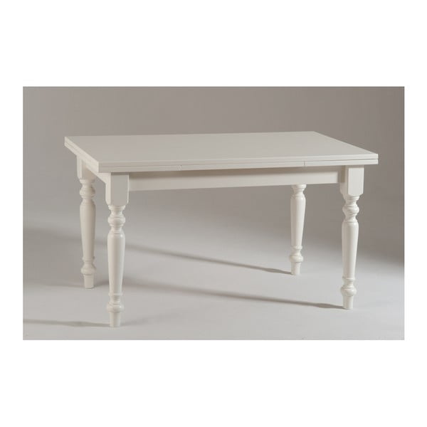 Biely rozkladací drevený jedálenský stôl Castagnetti Pranzo, 140 cm