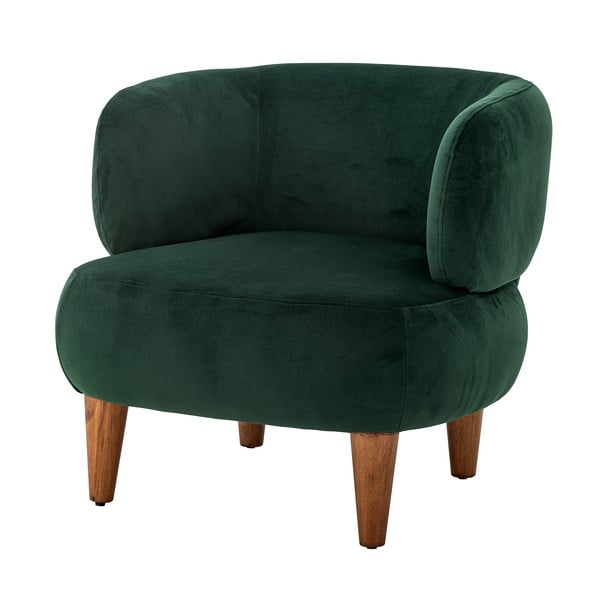 Tmavozelené zamatové kreslo ušiak Ruperta – Bloomingville-image-4