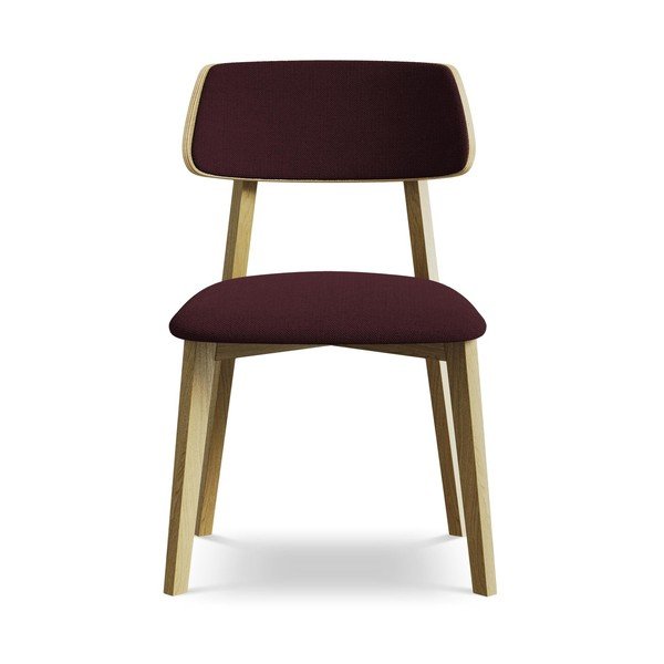 Vínovočervená jedálenská stolička z masívneho dreva Niu – Makamii-image-1