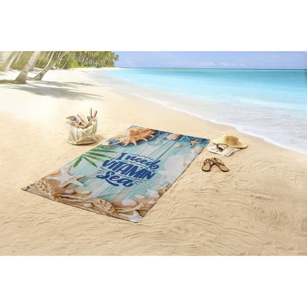 Zamatová plážová osuška 100x180 cm Vitamín Sea – Good Morning-image-1