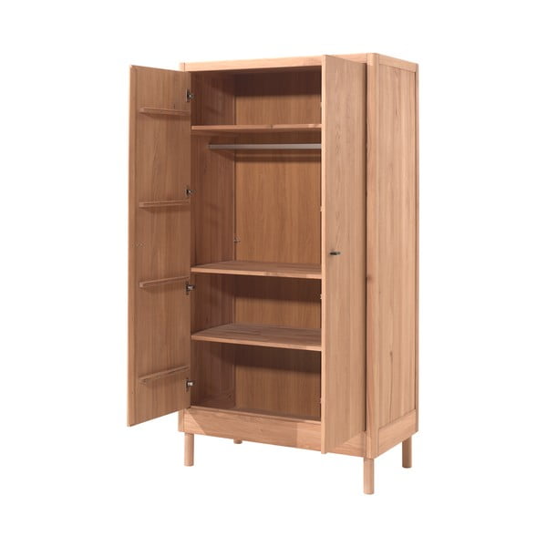 Detská šatníková skriňa z dubového dreva v prírodnej farbe 100x190x55 cm Forrest – Vipack-image-2