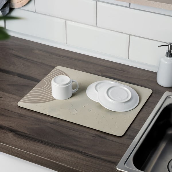 Béžová gumová odkvapkávacia podložka na riad 40x30 cm Dima – Wenko-image-2