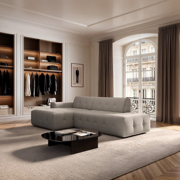 Svetlohnedá rohová pohovka (ľavý roh/s leňoškou) Tuil – Rodier-image-1