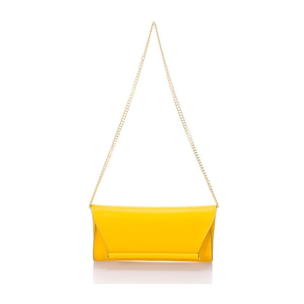 Žltá kožená listová kabelka Massimo Castelli Severa