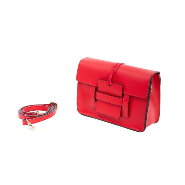 Červená kabelka z pravej kože Andrea Cardone Paolo