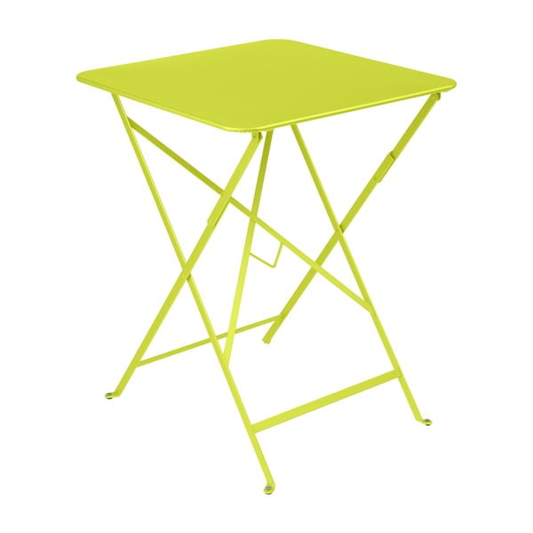 Svetlozelený záhradný stolík Fermob Bistro, 57 × 57 cm