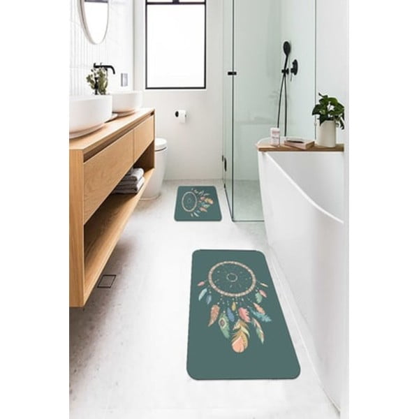 Zelené kúpeľňové predložky v súprave 2 ks 60x100 cm – Mila Home-image-1