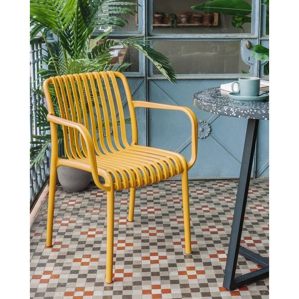 Horčicovožltá záhradná stolička Kave Home Isabellini-image-2