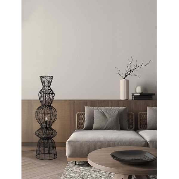 Matne čierna povrazová stojacia lampa (výška  136 cm) Breena – Nova Luce-image-1