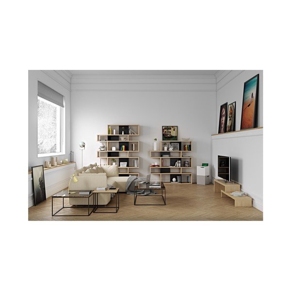Hnedý mramorový konferenčný stolík s čiernymi nohami TemaHome Gleam, 75 cm-image-3