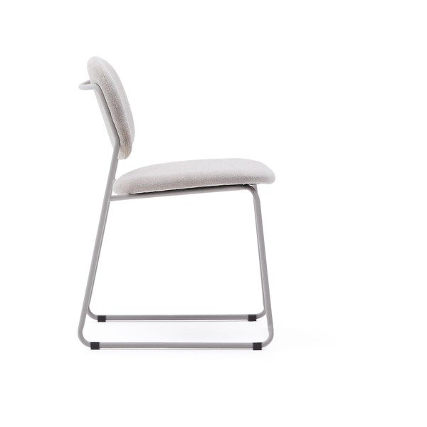 Béžová kovová stohovateľná jedálenská stolička Meli – Kave Home-image-3