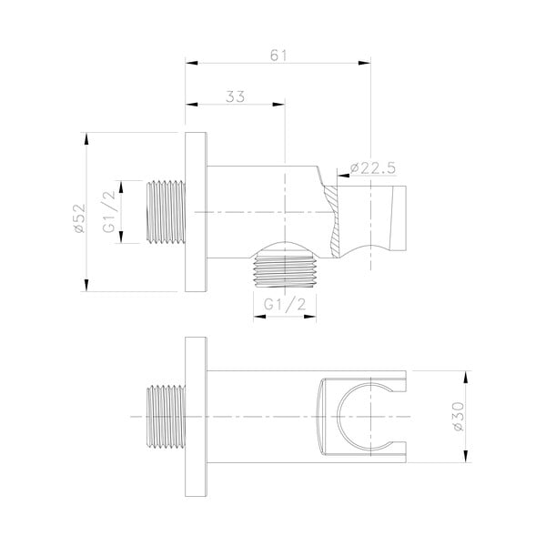 Mosadzný diel na pripojenie sprchy v zlatej farbe ø 5 cm – Sapho-image-1