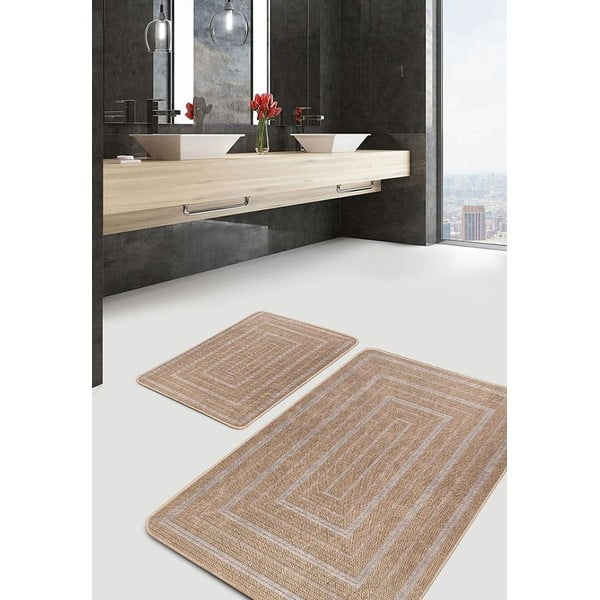 Hnedé kúpeľňové predložky v súprave 2 ks 60x100 cm – Mila Home-image-3