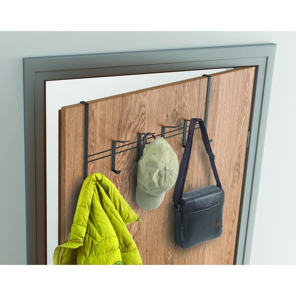 Čierny kovový vešiak na dvere 45 cm Lava - Metaltex-image-1