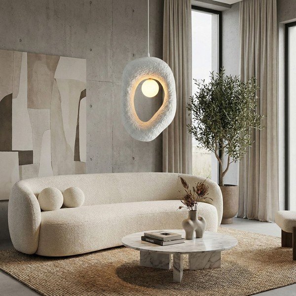 Biele kovové závesné svietidlo Lore – Opviq lights-image-4