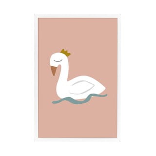 Nástenný plagát v bielom ráme Bloomingville Mini Xander Swan, 45 x 65 cm