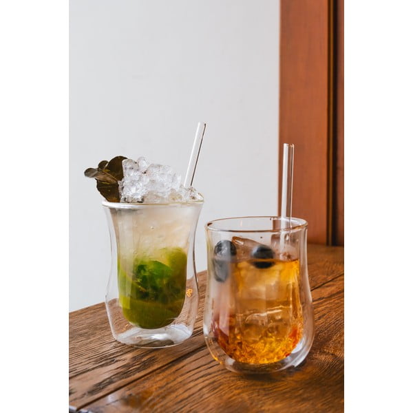 Sada 6 sklenených slamiek na pitie Vialli Design, dĺžka 15 cm-image-1