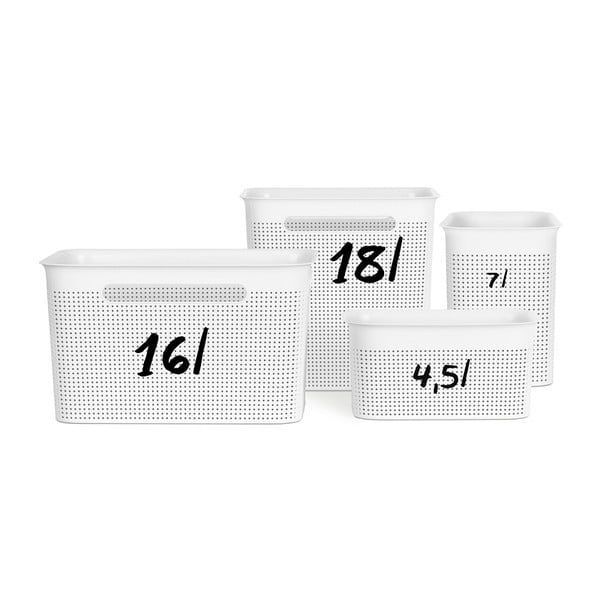 Biely úložný košík z recyklovaného plastu Brisen - Rotho-image-2