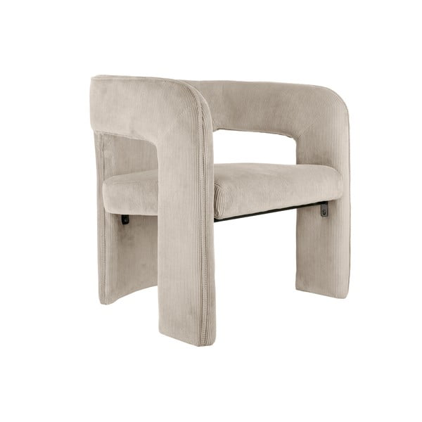 Béžové menčestrové kreslo Vigor – Leitmotiv