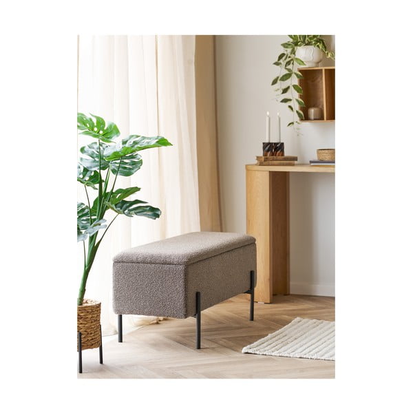 Hnedá lavica z textílie buklé Watford – House Nordic-image-1