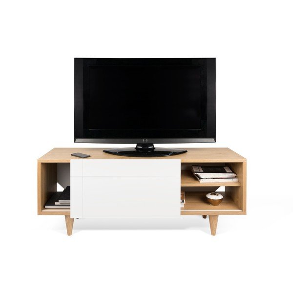 Televízny stolík TemaHome Cruz Pure White/Oak-image-4