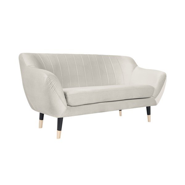 Krémová pohovka s čiernymi nohami Mazzini Sofas Benito, 158 cm-image-2