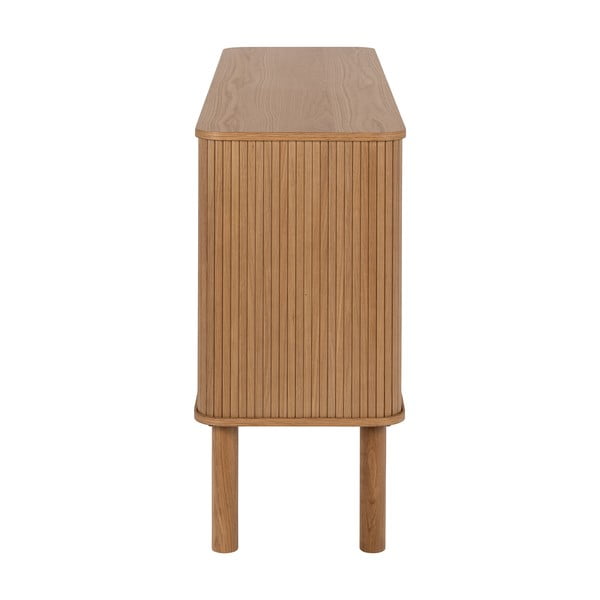Nízka komoda v dekore duba s posuvnými dverami v prírodnej farbe 160x80 cm Langley – Actona-image-3