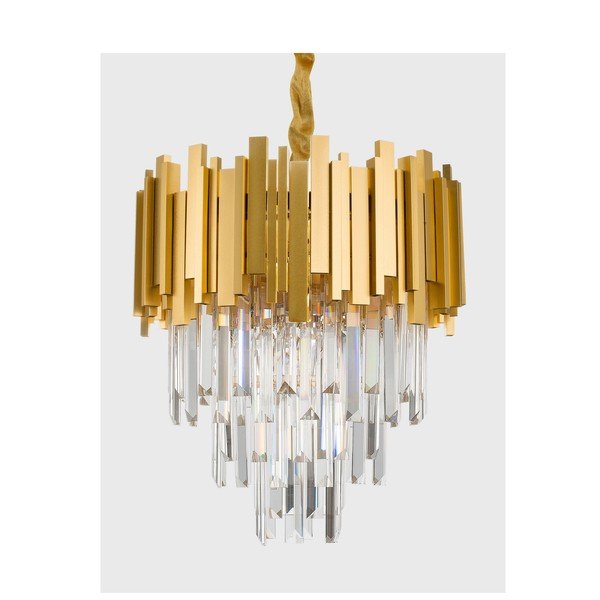 Kovové závesné svietidlo v zlatej farbe s krištáľovým tienidlom ø 40 cm Grane – Nova Luce-image-1
