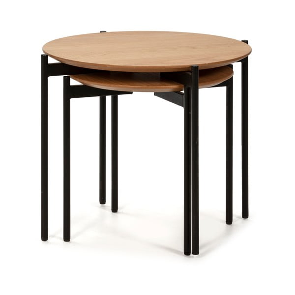 Súprava 2 odkladacích stolíkov v drevenom dekore Marckeric Piera-image-2