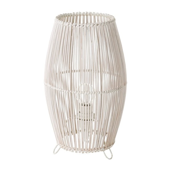 Biela bambusová stolová lampa s bambusovým tienidlom (výška  29 cm) – Casa Selección