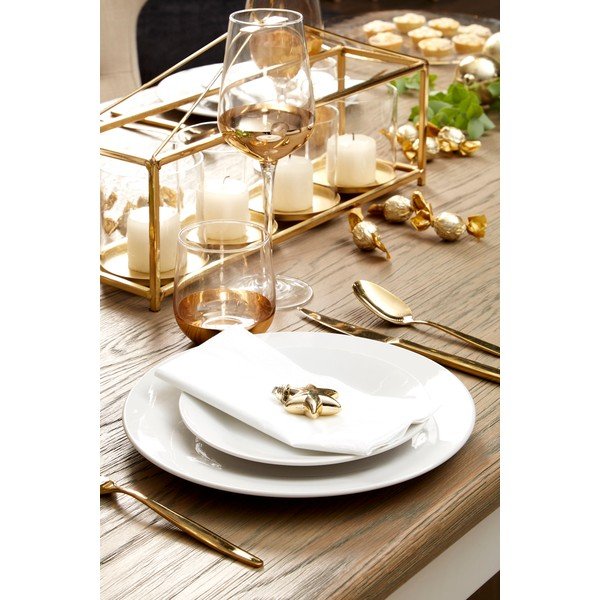 Sada 4 pohárov na víno s detailmi v zlatej farbe Premier Housewares Horizon-image-1