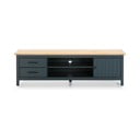 Tmavomodrý TV stolík z borovicového dreva 158x47 cm Miranda – Marckeric
