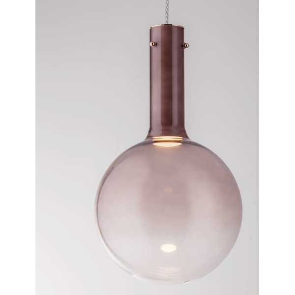 Hnedé sklenené LED závesné svietidlo so stmievačom ø 25 cm Nostos – Nova Luce-image-2