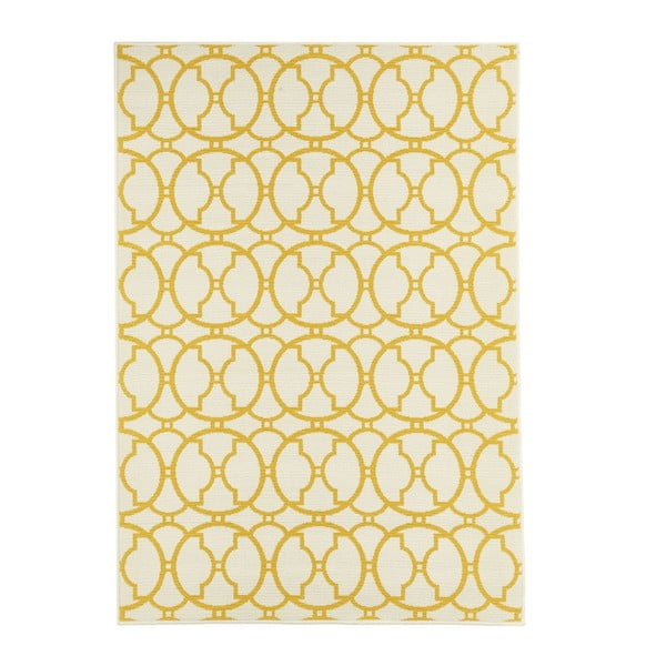 Béžovo-žltý vonkajší koberec Floorita Interlaced, 133 x 190 cm