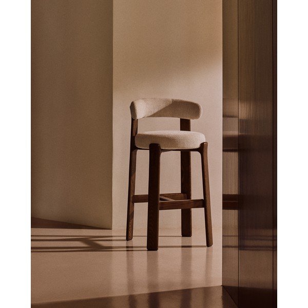 Béžová/v tmavo prírodnej farbe barová stolička z jaseňového dreva (výška sedadla 75 cm) Granite – Kave Home-image-1