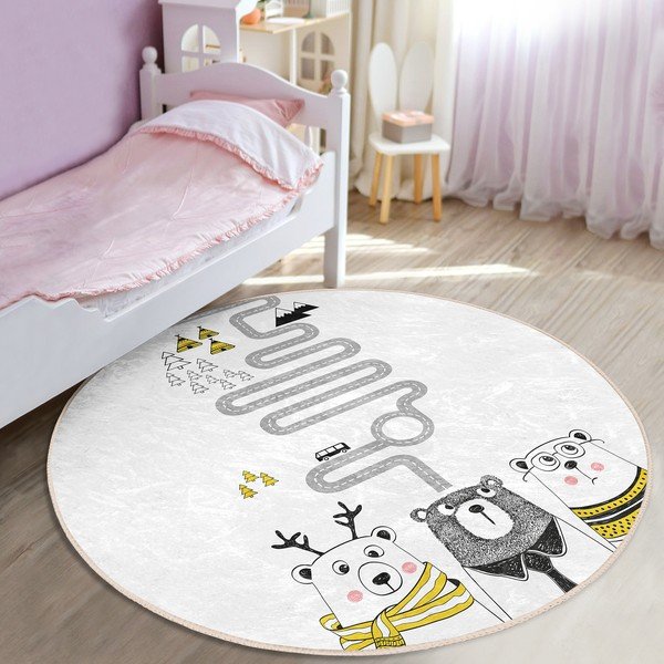 Biely detský koberec ø 100 cm Comfort – Mila Home-image-1