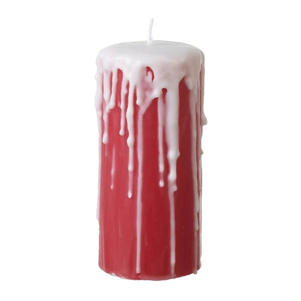Červená sviečka Parlane Drips, výška 15 cm