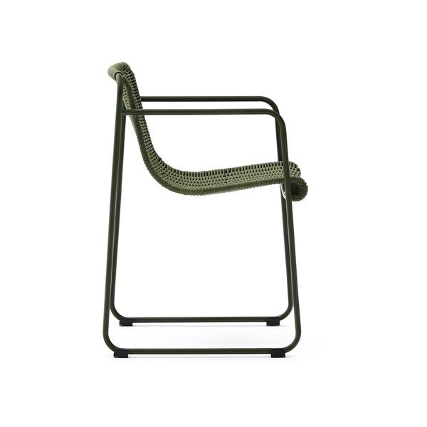 Zelená kovová záhradná stolička Maurina – Kave Home-image-3