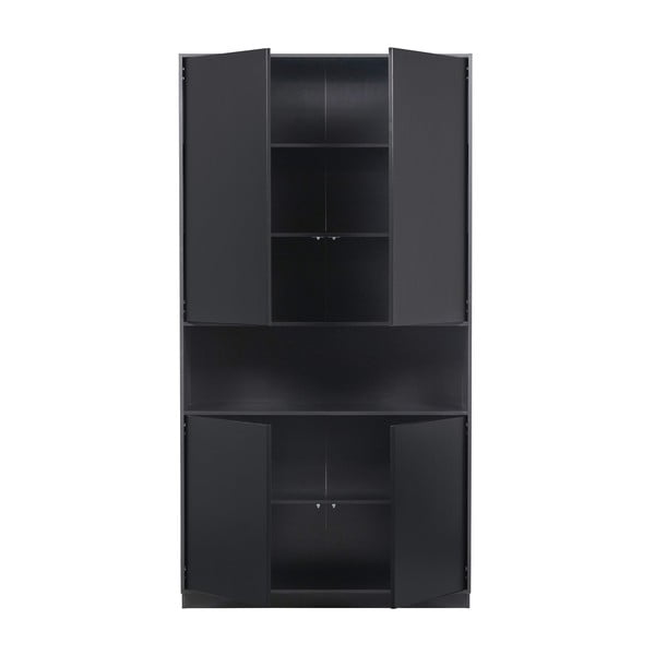 Čierna modulárna knižnica z borovicového dreva 190x210 cm Finca – WOOOD-image-4