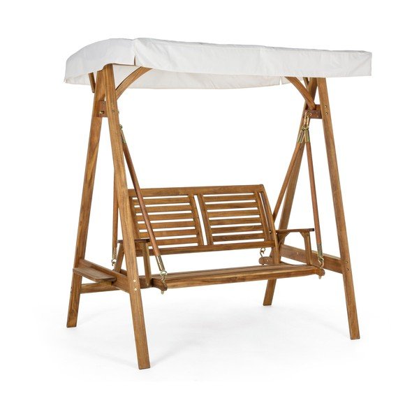 Drevená záhradná hojdačka v prírodnej farbe Noemi – Bizzotto-image-2