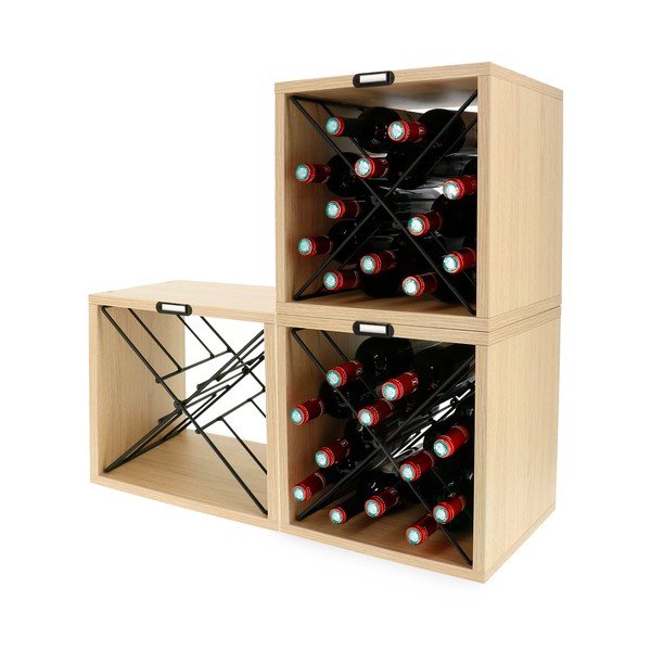 Regál na víno v dekore buka v prírodnej farbe na 12 fliaš – Compactor-image-3